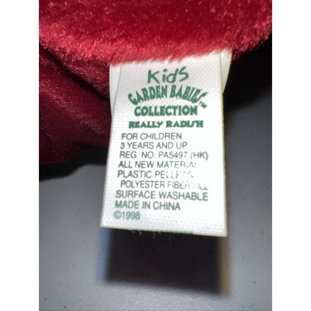 Vtg 1998 Kids Garden Babies Collection Really Radish Plush Stuffed Bean Bag 5